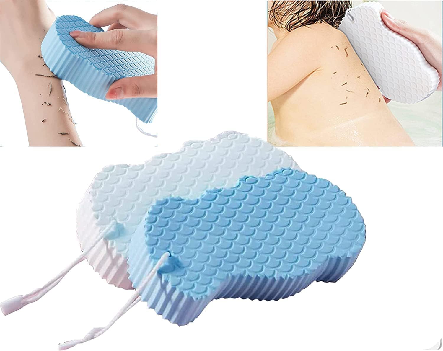 Baby & Kids Bath Sponge Scrubber – Super Soft Exfoliating Body Sponge (Set of 3, Multicolour)