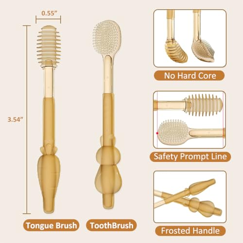 Baby Oral Cleaning Brush Set – 2-in-1 Silicone Toothbrush & Tongue Cleaner with Storage Case (6–24 Months)