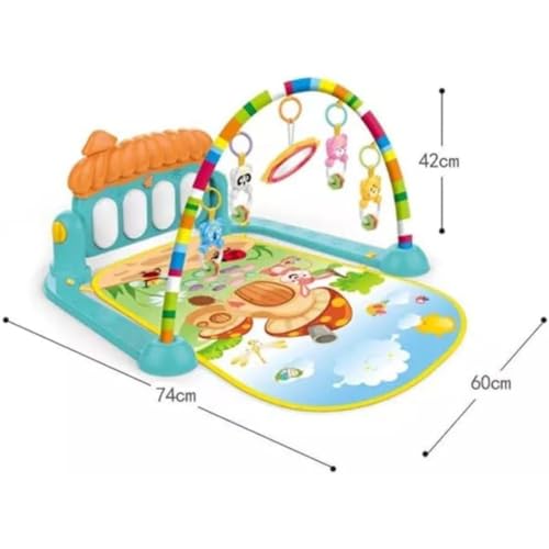 Baby Play Gym with Piano – Musical Activity Gym Mat with Hanging Rattles, Lights & Tunes (0–12 Months)