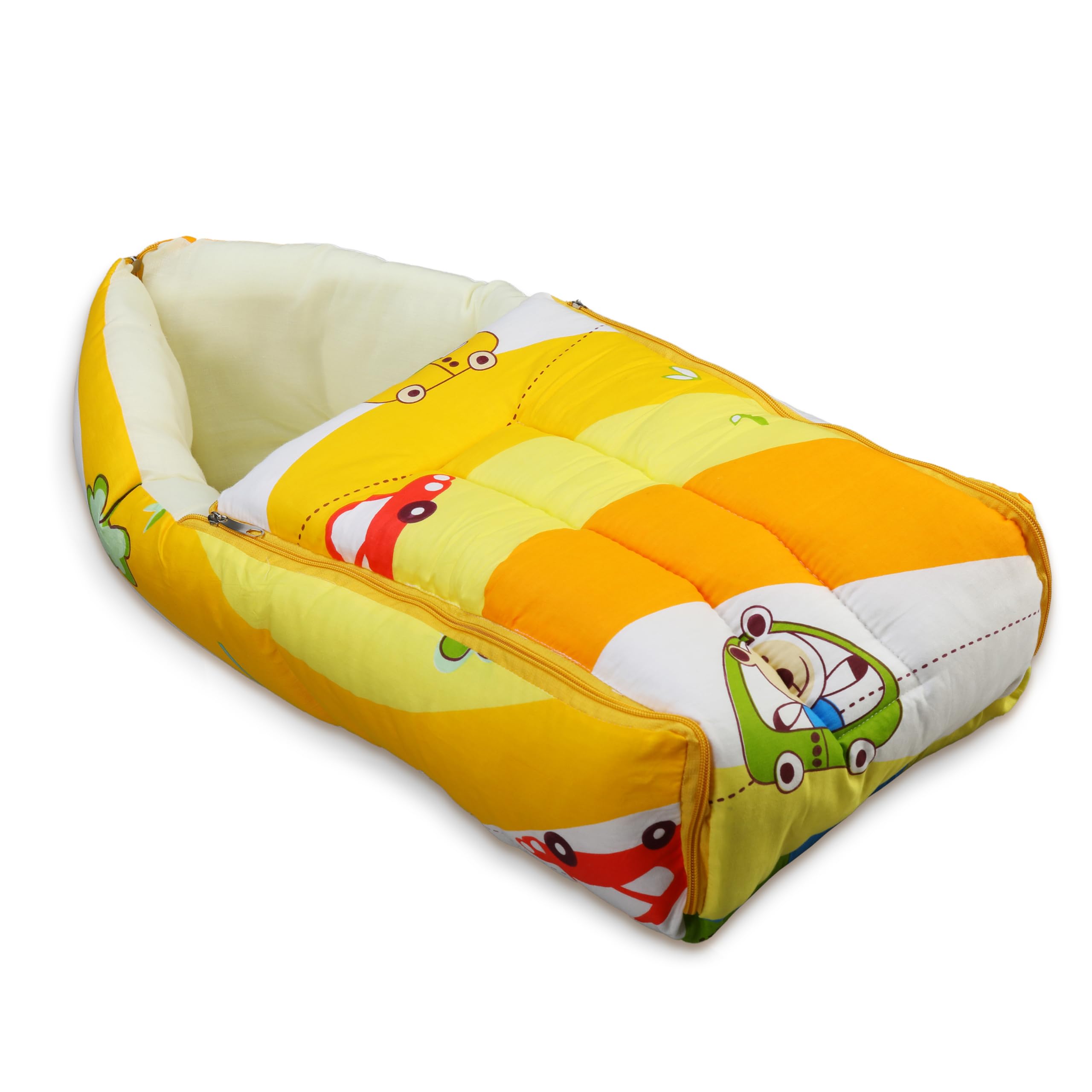 3-in-1 Baby Sleeping Bag & Carry Nest – Cotton Portable Bassinet Bed for Newborns (0–6 Months, Multicolour)