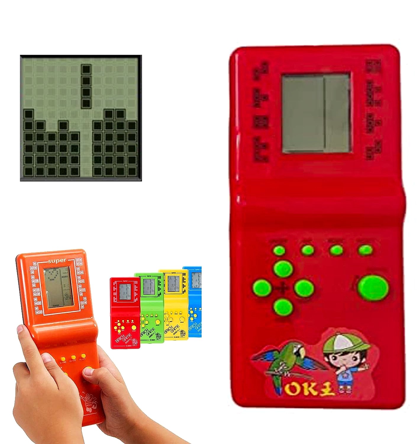 Handheld Brick Game Console – Classic 9999-in-1 Portable Video Game (Retro, Kids & Adults)