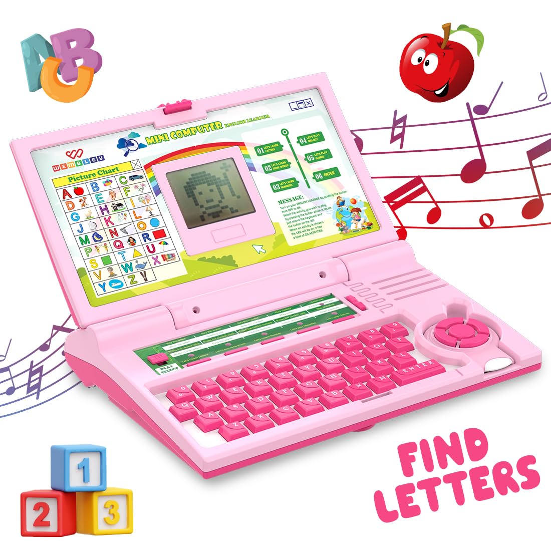Kids Educational Laptop – Learning Toy with Alphabet, Words, Numbers, Music & Games (Ages 2–5)