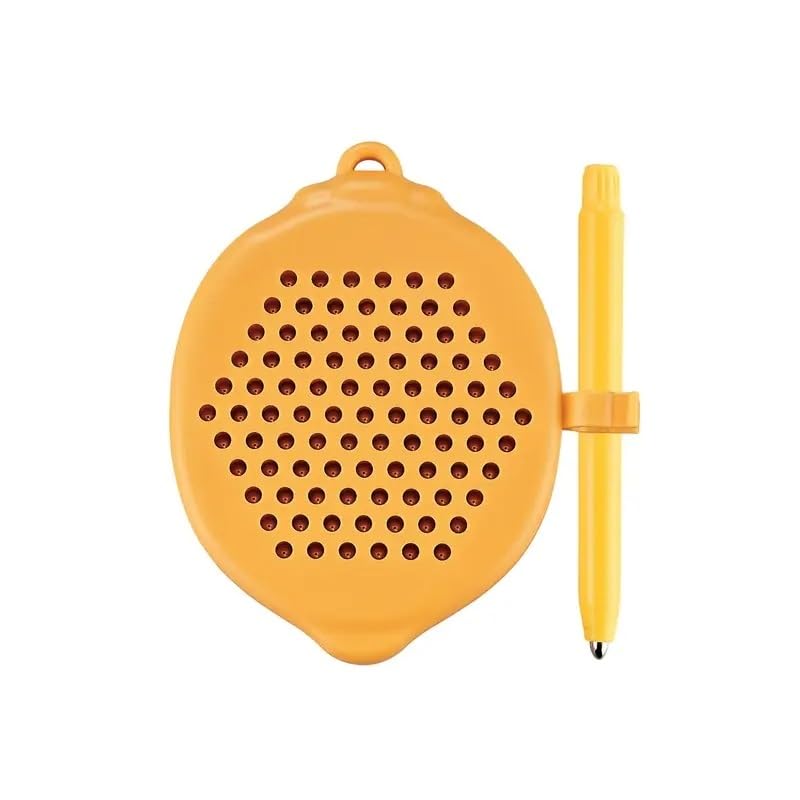 Mini Magnetic Dot Drawing Board – Montessori Doodle Pad with Magnetic Beads & Pen (Lemon Shape)