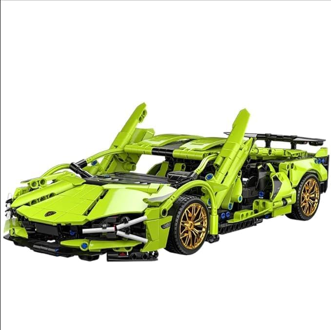 1:18 Pull-Back Racing Supercar Building Block Set – 400+ Pcs DIY Model Kit (5 Designs)