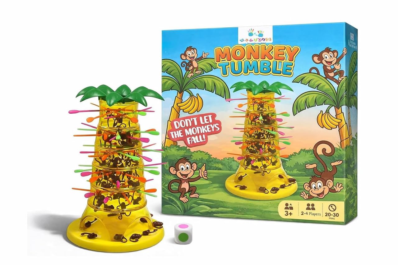 Tumbling Monkeys Game – Don't Let the Monkeys Fall! Balance & Stacking Family Board Game for Kids